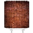 thumbnail image 3 of Vintage Red Brown Brick Wall Shower Curtain Retro Stone Brick Rocks Rustic Country Farmhouse Geometric Wall Fabric Bathroom Decor Curtain with Hooks, 3 of 3