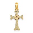 thumbnail image 4 of Diamond2Deal 14K Two-Tone Gold Cross w/ Flower Charm for Women, 4 of 4