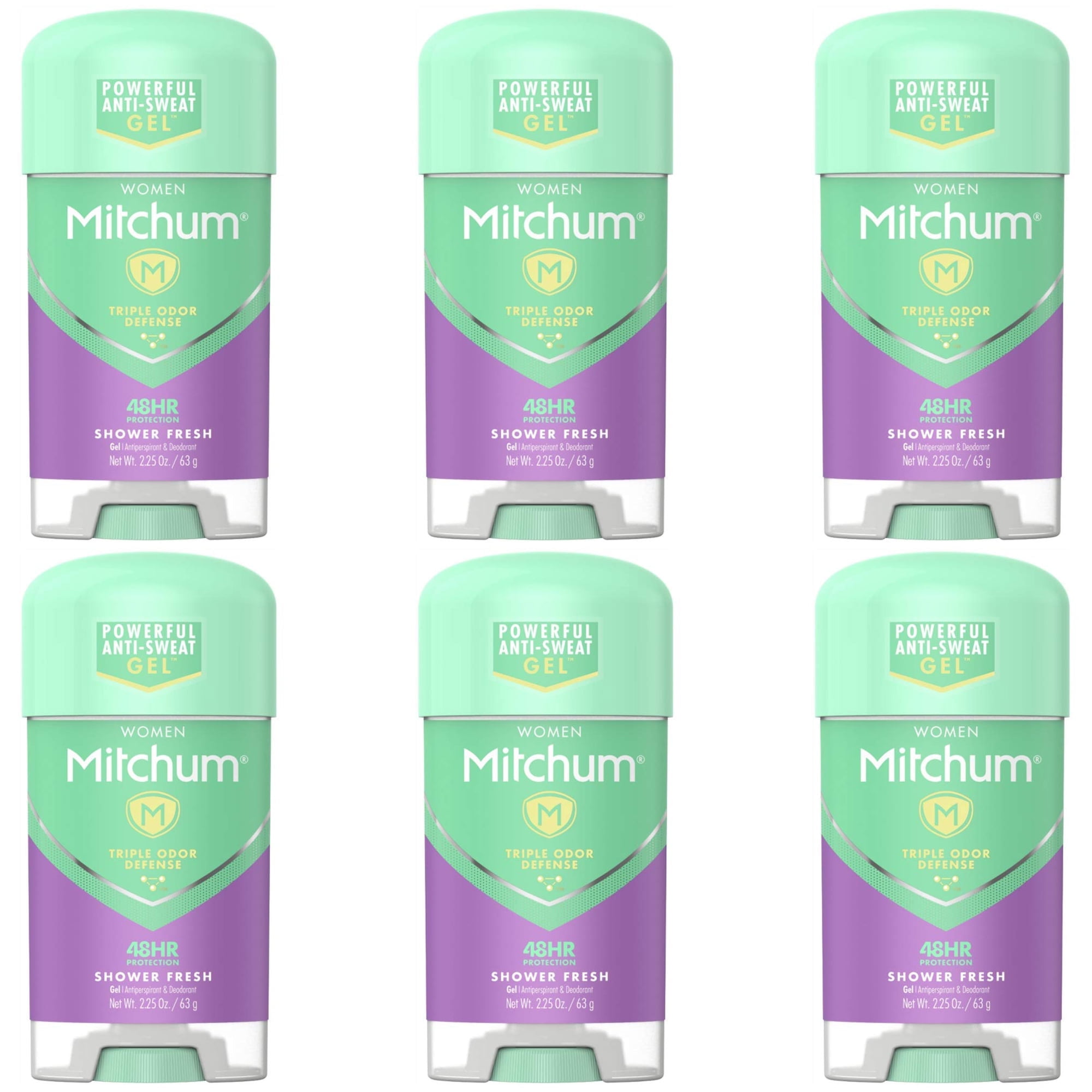 Pack of (6) Mitchum Deodorant Womens Gel Shower Fresh 2.25 Ounces