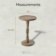 thumbnail image 3 of COZAYH Pedestal Small Drinking Table, Farmhouse Tray Top End Table, Distressed Finish, Wood Color, 3 of 8