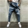 thumbnail image 4 of Edvintorg Mens Hole Pocket Jeans Overall Jumpsuit Streetwear Overall Suspender Pants, 4 of 6