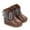 Brown, variant on Baby Boys Girls Snow Boots Premium Button Non Slip Soft Sole Toddler First Walker Winter Warm Crib Shoes(Coffee,12-18 Months)