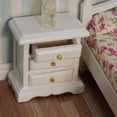 thumbnail image 2 of Miniature Bedside 1:12 Furniture Dollhouse Nightstand Bedroom Drawer Cabinet Model Accessories Mini House Scene Building Tabletop Decorations (White), 2 of 6