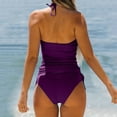 thumbnail image 5 of Swimsuits for Women 2025 Printi Swimsuits Monokini Bathing Suits V Neck Swimwear Swimsuits Purple S, 5 of 7