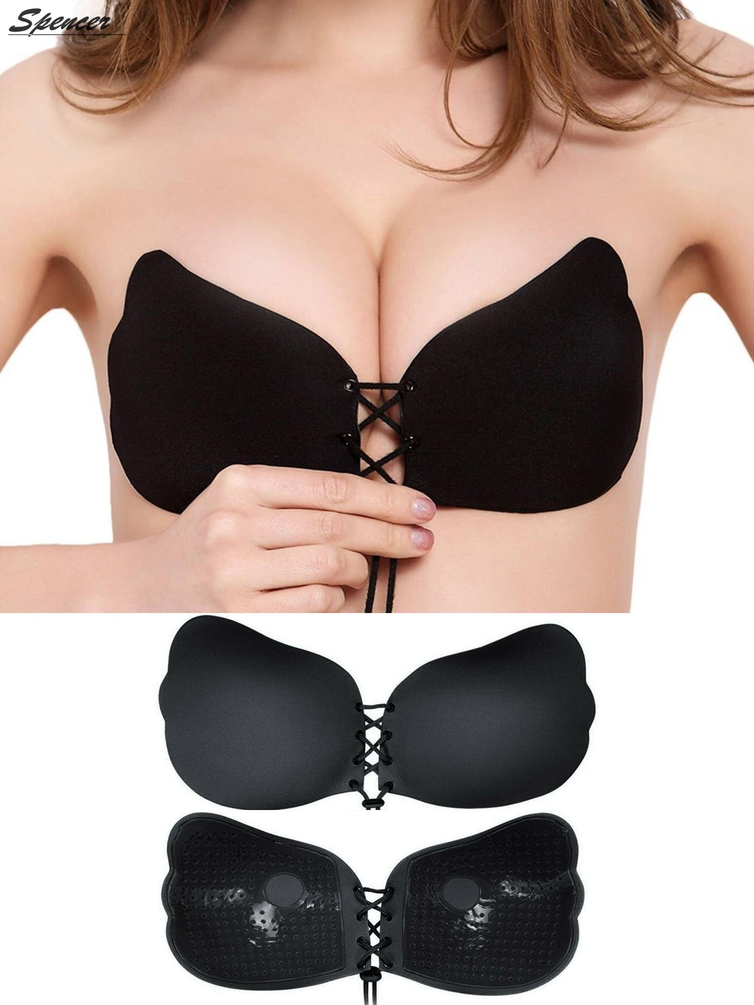 Sticky Bra Cup Heatless Curling Rod Extension with USB Uplifting Strapless  Bra Fitme Bra Black Bra Tops Women White Ba : : Fashion