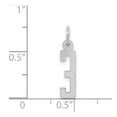 thumbnail image 2 of White Sterling Silver Charm Pendant 3 20 mm 4 Rhodium-Plated Small Elongated Polished Number, 2 of 2