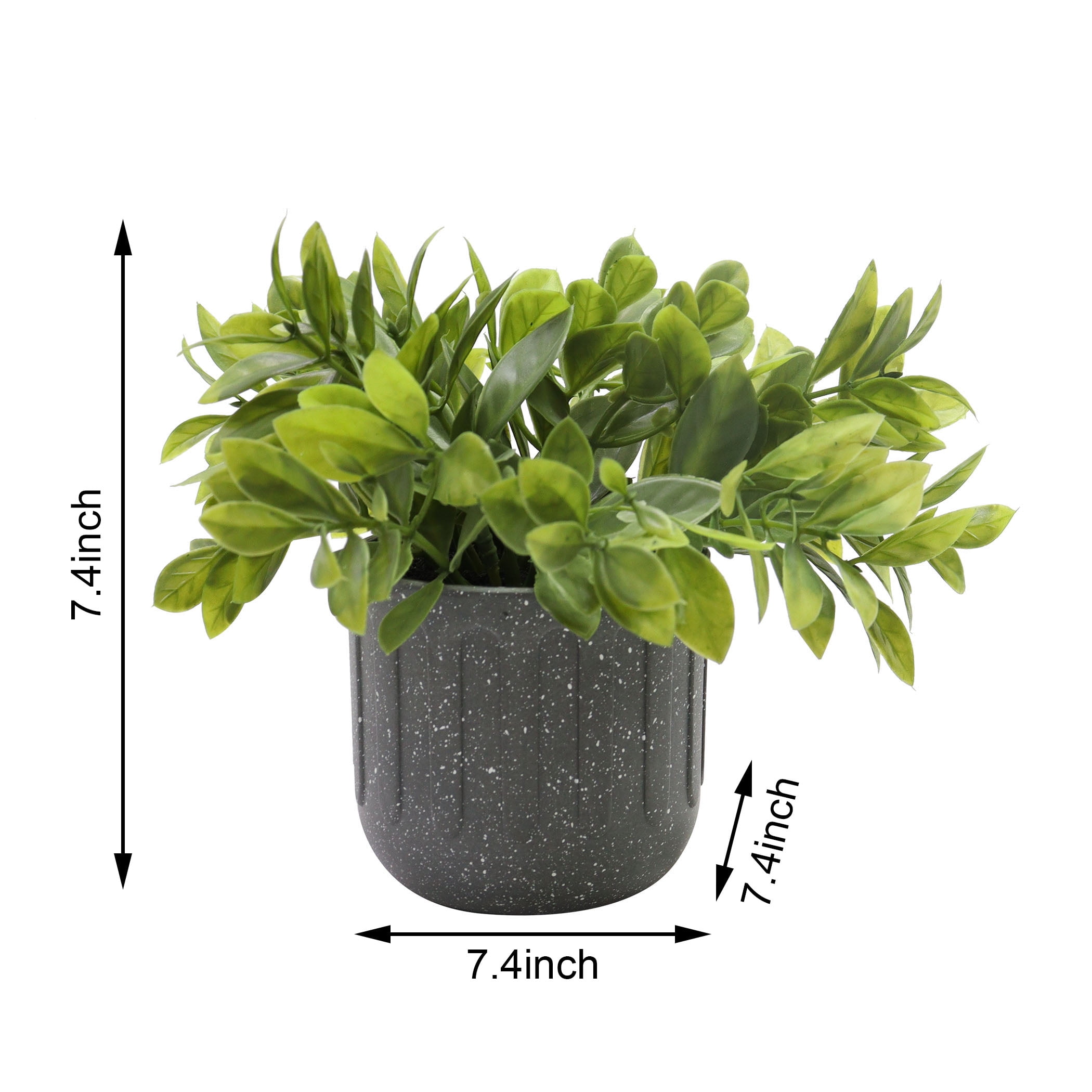 Nature's Mark 7.5”H Artificial Greenery Plant in Gray Plastic Pot