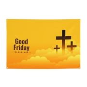 Happy Good Friday Day Banner Backdrop Porch Sign 47 x 71 Inches Holiday Banners for Room Yard Sports Events Parades Party