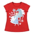 thumbnail image 1 of Playera Para Niña Disney Frozen Cuello Redondo Manga Corta Talla 6 Rojo, 1 of 2