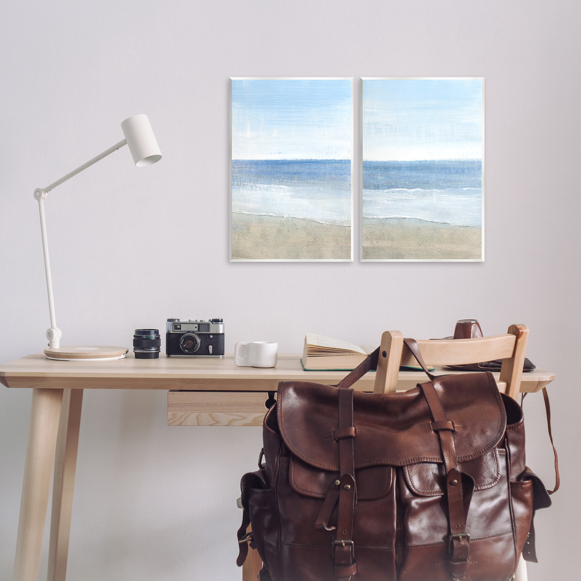 Stupell Industries Coastal Seafoam Beach Waves Nature Painting Unframed Art Print Wall Art, 13 x 19, Set of 2