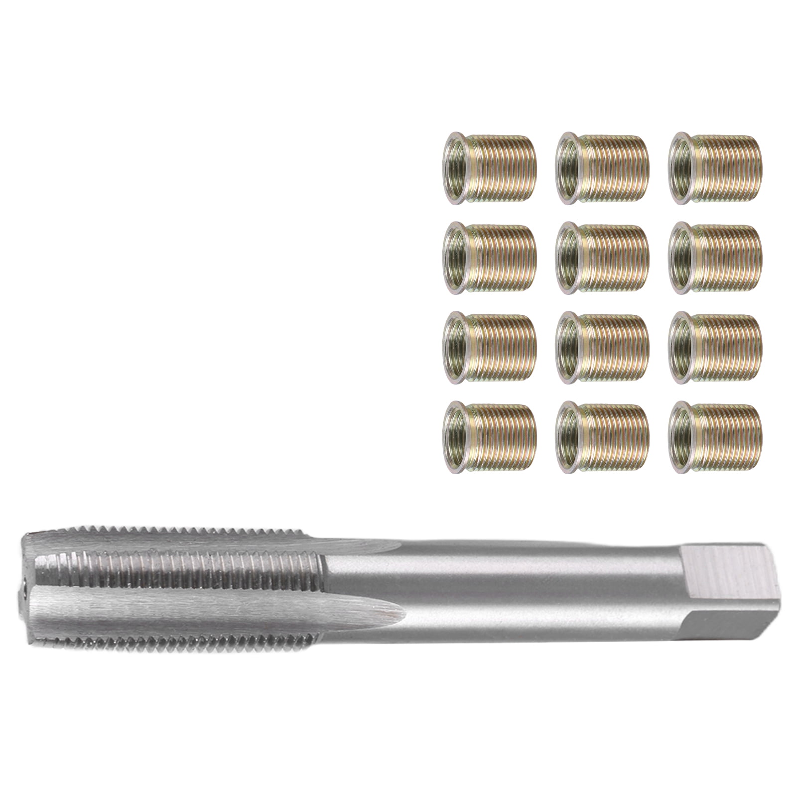 FEAMOS Sparks Plug Thread Repair Tool High Speed Steel Tap Sparks Plug with M14x1.25 Inserts and 16x1.25 Tap Kits Thread Inserts