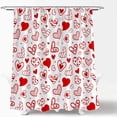 thumbnail image 2 of Valentine''s Day Shower Curtain White Red Heart Sweet Love Romantic Couple Abstract Lovely Modern Wedding Marriage Fabric Bath Curtain with Hooks, 2 of 5