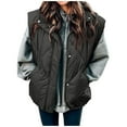 thumbnail image 3 of LIBRCLO Vest for Women Puff Sleeveless Quilted Jacket Stand Collar Zipper Coat Warm Outerwear with Pockets, 3 of 6