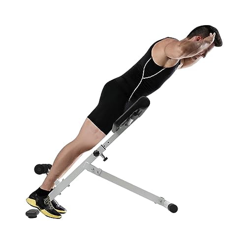 Hyperextension Bench with Adjustable Height and Back, Multi-functional Workout Bench, Back Extension Roman Chair