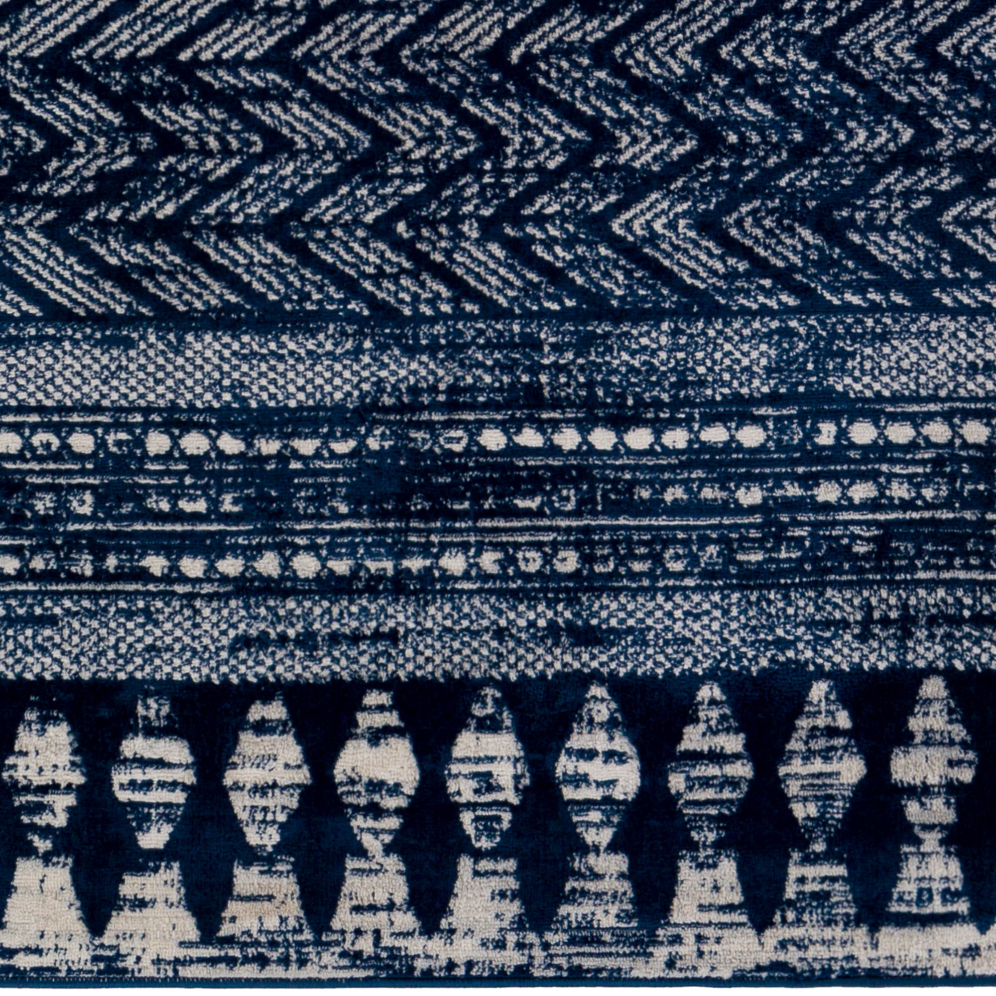 Livabliss Roma Global Tribal Area Rug,8'11" x 12'3",Deep Blue