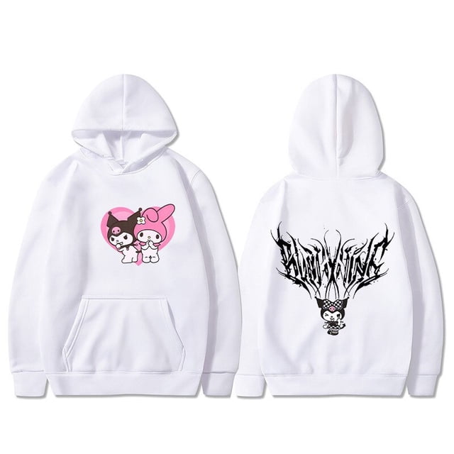 Sanrio-sudaderas con capucha para mujer, ropa con estampado de Kuromi de dibujos animados, suéteres de manga larga, Tops de moda Y2k, Harajuku, Primavera