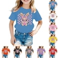 thumbnail image 4 of MUXiin Easter Shirts Toddler Girls Bunny Eggs Short Sleeve Tee for Toddler Comfy Easter Day Tee Shirt Clothes for Girls Easter Gifts for Kids(Orange,3-4 Years), 4 of 4