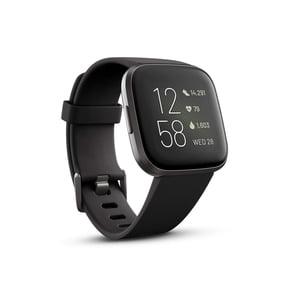 Restored Fitbit Versa 2 Health & Fitness Smartwatch Black / Carbon Aluminum (Refurbished)