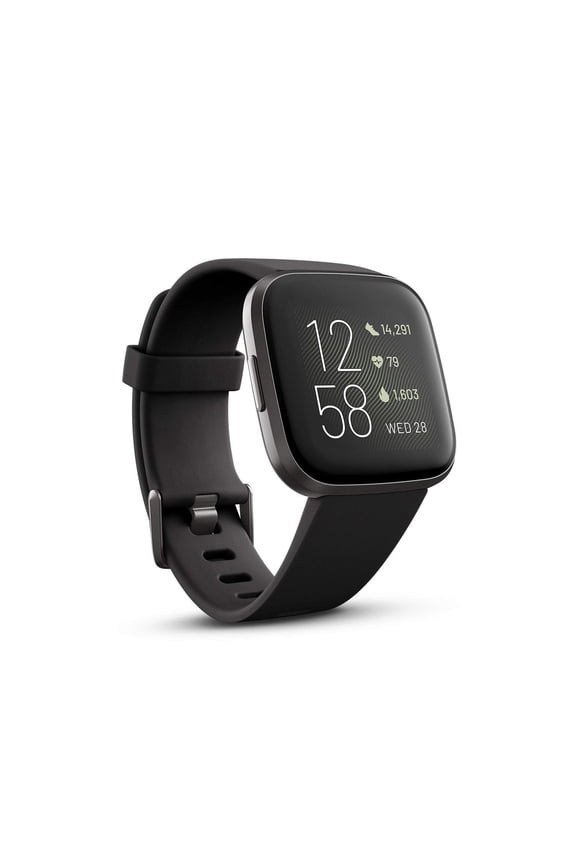 Restored Fitbit Versa 2 Health & Fitness Smartwatch Black / Carbon Aluminum (Refurbished)