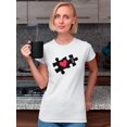 thumbnail image 2 of Love Heart Puzzle Art Shaped T-Shirt Women -Image by Shutterstock, Female Medium, 2 of 4