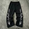 thumbnail image 6 of ibiyuan Men's Y2k Graphic Baggy Sweatpants Elastic Waist Wide Leg Active Track Pants Streetwear, 6 of 6