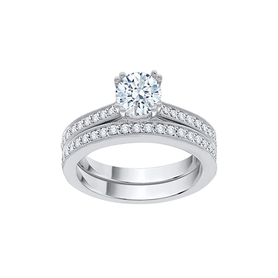 KATARINA Diamond Bridal Set in 10K White Gold (1 3/8 cttw, I-J, I1-I2) (Size-7.5)