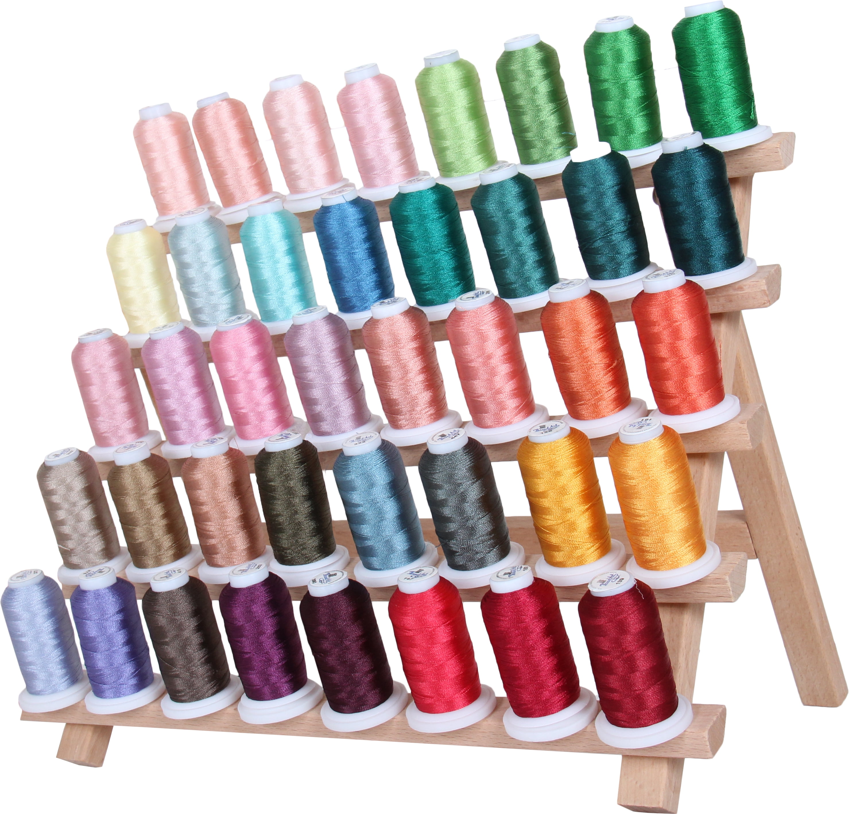 Threadart 40 Spool Polyester Embroidery Machine Thread Set Vivid Colors | 500M Spools 40wt | For Brother Babylock Janome Singer Pfaff Husqvarna Bernina Machines - 4 Sets Available