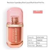 Revolution Superdewy Liquid Blush Burst, Dewy Finish, Pink Fizz Soft Pink, 0.34 fl oz