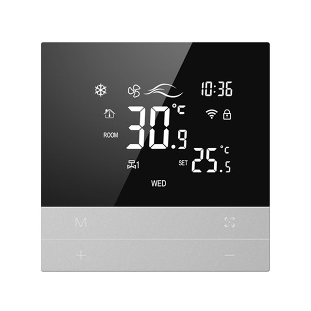 Termostato de aire acondicionado central Aplicación de control de panel de aire acondicionado Wifi / Controlador de voz Smart Tuya para Alexa Hugtrwg Para estrenar