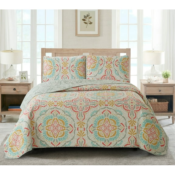 Regina Reversible 3-piece Quilt Set King
