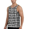 thumbnail image 2 of Fotbe Black Tartan Plaid Pattern Men's Quick Dry Workout Tank Top Gym Muscle Tee Fitness Bodybuilding Sleeveless T Shirt Breathable Workout Shirt-4X-Large, 2 of 9