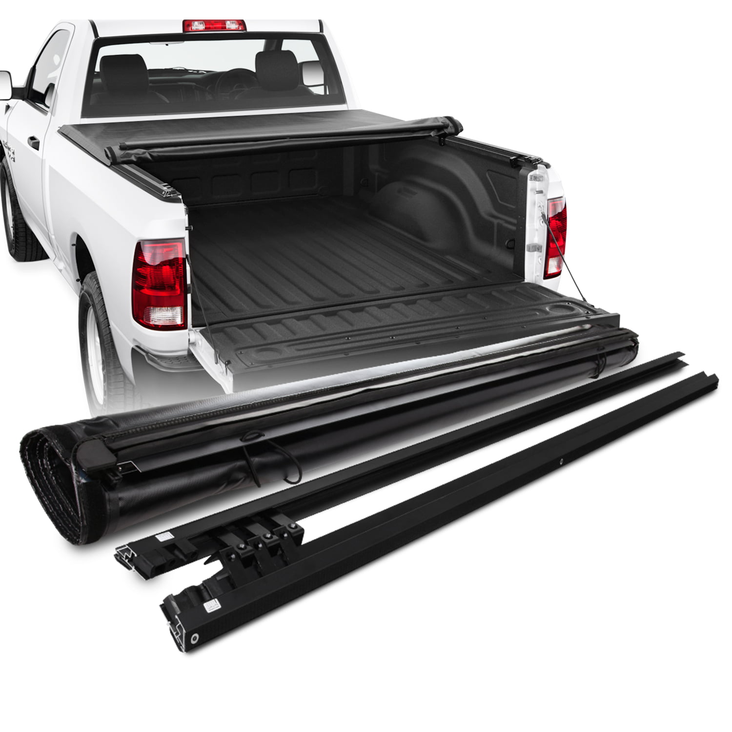 Soft Roll Up Tonneau Cover For 2007-18 Toyota Tundra Standard/Extended 6.5Ft 78"