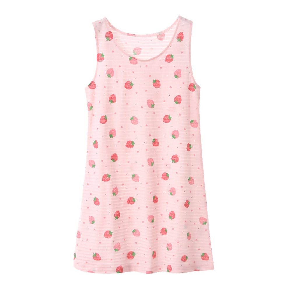 Xmarks Girls Nightgown Nightdress Strawberry Shirt Pajamas Dress for ...