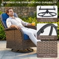 thumbnail image 4 of Gymojoy Luxury 5 Pieces Patio Furniture Set Wicker Outdoor High Back Swivel Rocker Glider Chairs Set of 2 with 2 Ottomans, Side Table and 6 Inch Cushions, 4 of 10