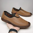 thumbnail image 4 of Men's Casual Loafers Slip On Leather Shoes Lightweight Driving Shoes Moccasins Classic Penny Loafer Flats Boat Shoes Outdoor Walking Shoes, 4 of 12