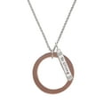 thumbnail image 1 of Delight Jewelry Acrylic 1 1/2" Ring Rose Goldtone Silvertone Be Strong and Courageous Bar Charm Necklace, 23", 1 of 4