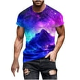 thumbnail image 2 of Fznquz Short Sleeve Shirts for Men Summer Round Neck Tees Casual Tie Dye Men's Shirt XXXXL, 2 of 5