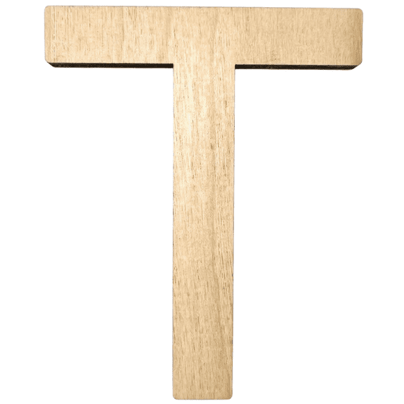 22" Tall MDF Letter T | 1/4" Thick Birch | Krafty Supply Letters | Arial | Wooden Letter