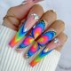 thumbnail image 1 of Uñas postizas artificiales con pegamento, puntas de uñas postizas con diseño de corazón, prensa desmontable, uñas de acabado largo, 24 piezas, 1 of 4
