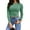 Green, variant on Women's Long Sleeve Stretch Slim Fitted Ribbed T-Shirt Blouse Cut Out Tops