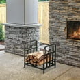 thumbnail image 2 of Outsunny Firewood Rack with Bear and Pine Tree Design, Log Holder, Black, 2 of 9