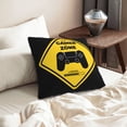 thumbnail image 6 of DouZhe Velvet Decorative Throw Pillow Covers Set of 2, Soft Square Cushion Cover with Invisible Zipper Gamer Zone Warning Sign Printing, 20"x20", 6 of 7