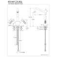 thumbnail image 2 of Kingston Brass KS1492GL Vessel Standard Mount Faucet, Polished Brass, 2 of 2