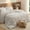 02 - Linen, variant on Faux Fur Soft Comforter Set, Fluffy Rabbit Fur Comforter