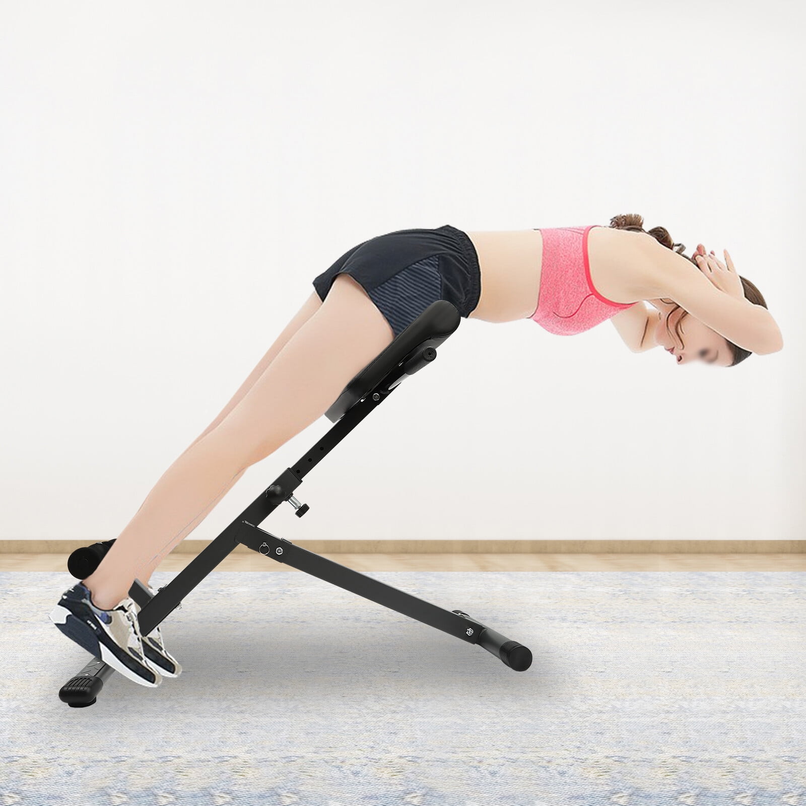 ToppiJoy Foldable Sit up Multi-Functional Hyperextension Back Strength Exercise Bench 265lbs for Home Workout Gym Fitness Equipment