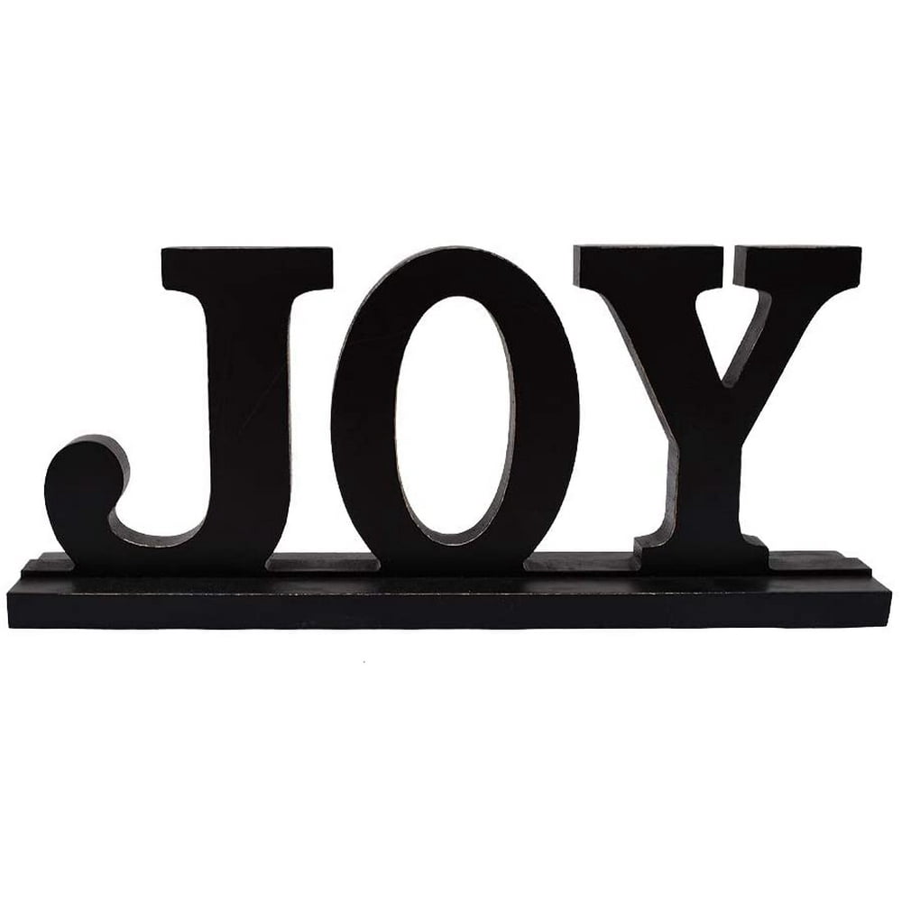 Rustic Wood Joy Sign for Home Decor, Decorative Wooden Cutout Word