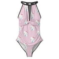 thumbnail image 3 of Hello Kitty Women's One Piece Swimsuit High Neck Tummy Control Swimwear Bathing Suit, 3 of 7