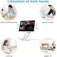 thumbnail image 5 of ShenMo 1 silver gray lazy kitchen tablet wall mount bracket, universal 2 in 1 kitchen wall mount foldable tablet bracket support adjustable lazy tablet phone bracket for kitchen desk top reading, 5 of 5