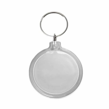 Picture Key - 10 Key Chains with Key Rings with Transparent 1-3/4 Inch Plastic Picture Frame