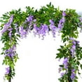 thumbnail image 5 of Sinhoon 4Pcs Artificial Flowers Silk Wisteria Garland Artificial Wisteria Silk Hanging Flower (White), 5 of 11
